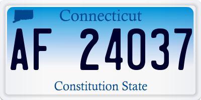 CT license plate AF24037
