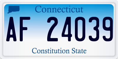 CT license plate AF24039