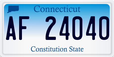 CT license plate AF24040
