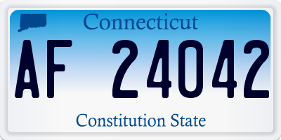 CT license plate AF24042