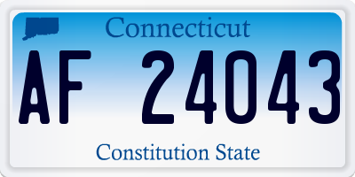 CT license plate AF24043