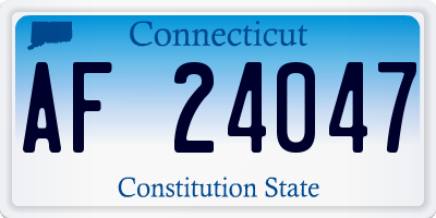 CT license plate AF24047