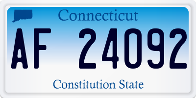 CT license plate AF24092