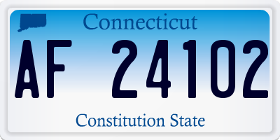 CT license plate AF24102
