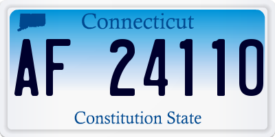 CT license plate AF24110