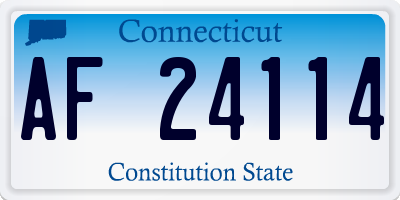 CT license plate AF24114