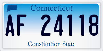 CT license plate AF24118