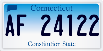 CT license plate AF24122