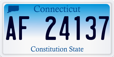 CT license plate AF24137