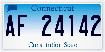 CT license plate AF24142