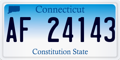 CT license plate AF24143