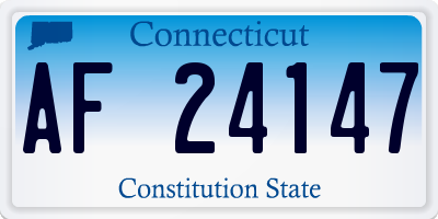CT license plate AF24147