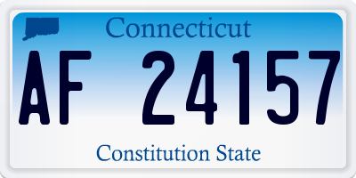CT license plate AF24157