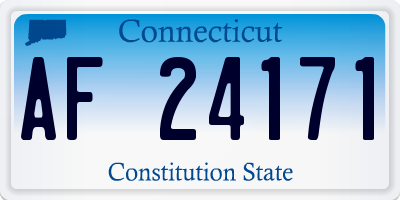 CT license plate AF24171