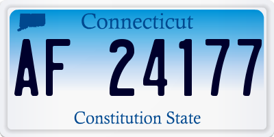 CT license plate AF24177
