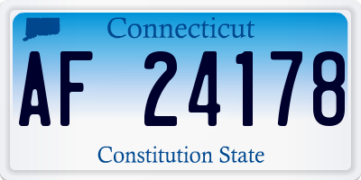 CT license plate AF24178