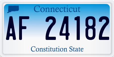 CT license plate AF24182