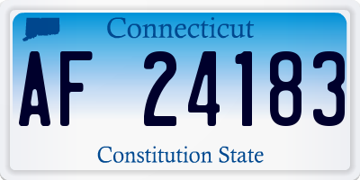 CT license plate AF24183