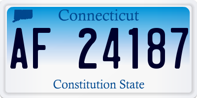 CT license plate AF24187