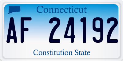 CT license plate AF24192