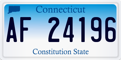 CT license plate AF24196