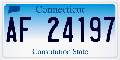 CT license plate AF24197