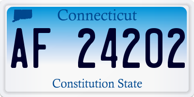 CT license plate AF24202