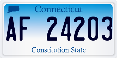 CT license plate AF24203