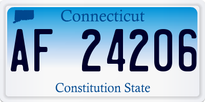 CT license plate AF24206