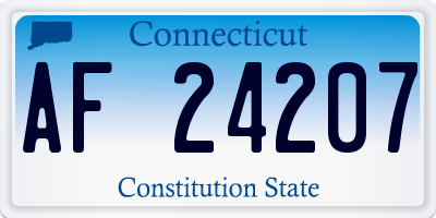 CT license plate AF24207