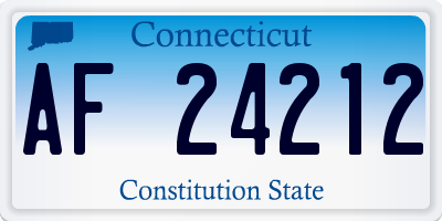 CT license plate AF24212