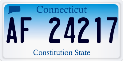 CT license plate AF24217