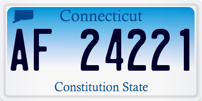 CT license plate AF24221
