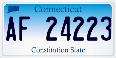 CT license plate AF24223
