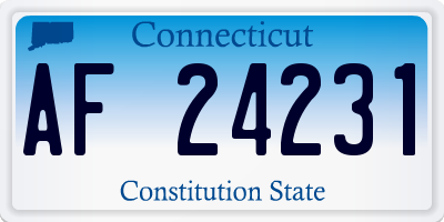 CT license plate AF24231
