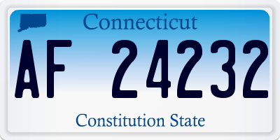 CT license plate AF24232