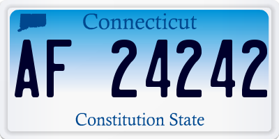 CT license plate AF24242
