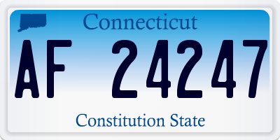 CT license plate AF24247