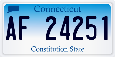 CT license plate AF24251