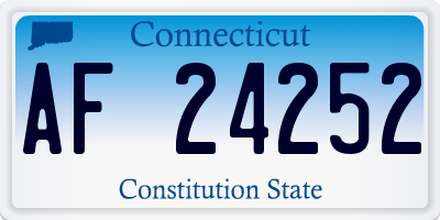CT license plate AF24252