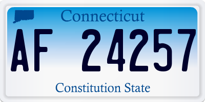 CT license plate AF24257