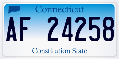 CT license plate AF24258