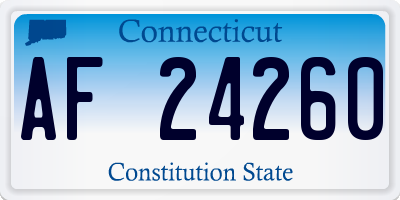 CT license plate AF24260