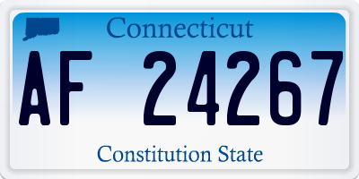 CT license plate AF24267