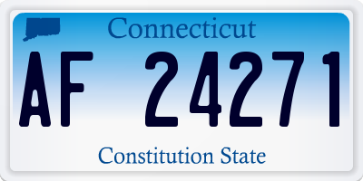 CT license plate AF24271