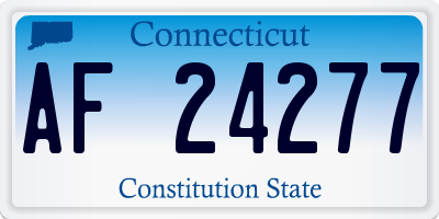 CT license plate AF24277
