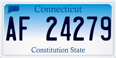 CT license plate AF24279