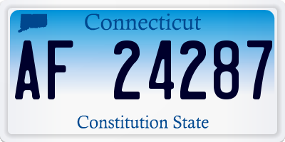 CT license plate AF24287