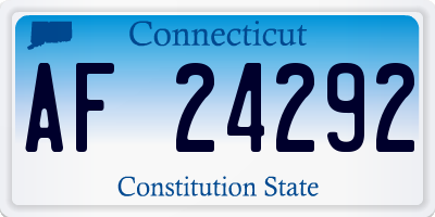 CT license plate AF24292