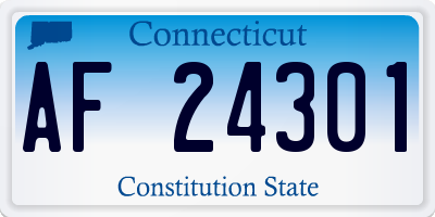 CT license plate AF24301